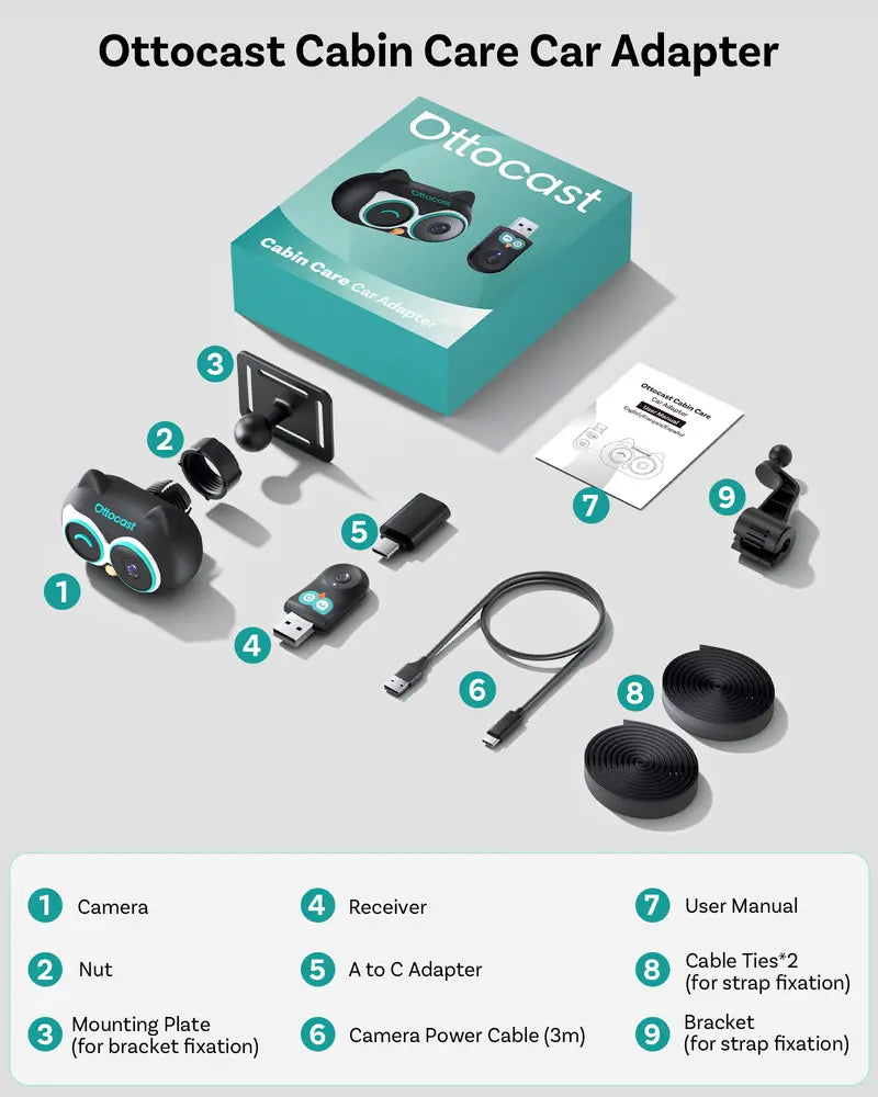 Vireo Baby Car Camera + Wireless CarPlay Adapter